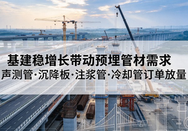 灵丘基建稳增长带动预埋监测管材需求，声测管、沉降板、注浆管订单持续放量